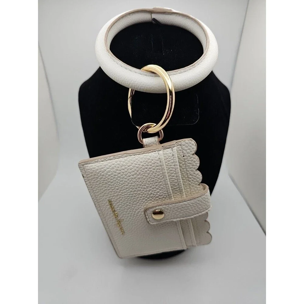 Nanette Lepore Hands-Free Bracelet Wallet Cardholder Keyholder White